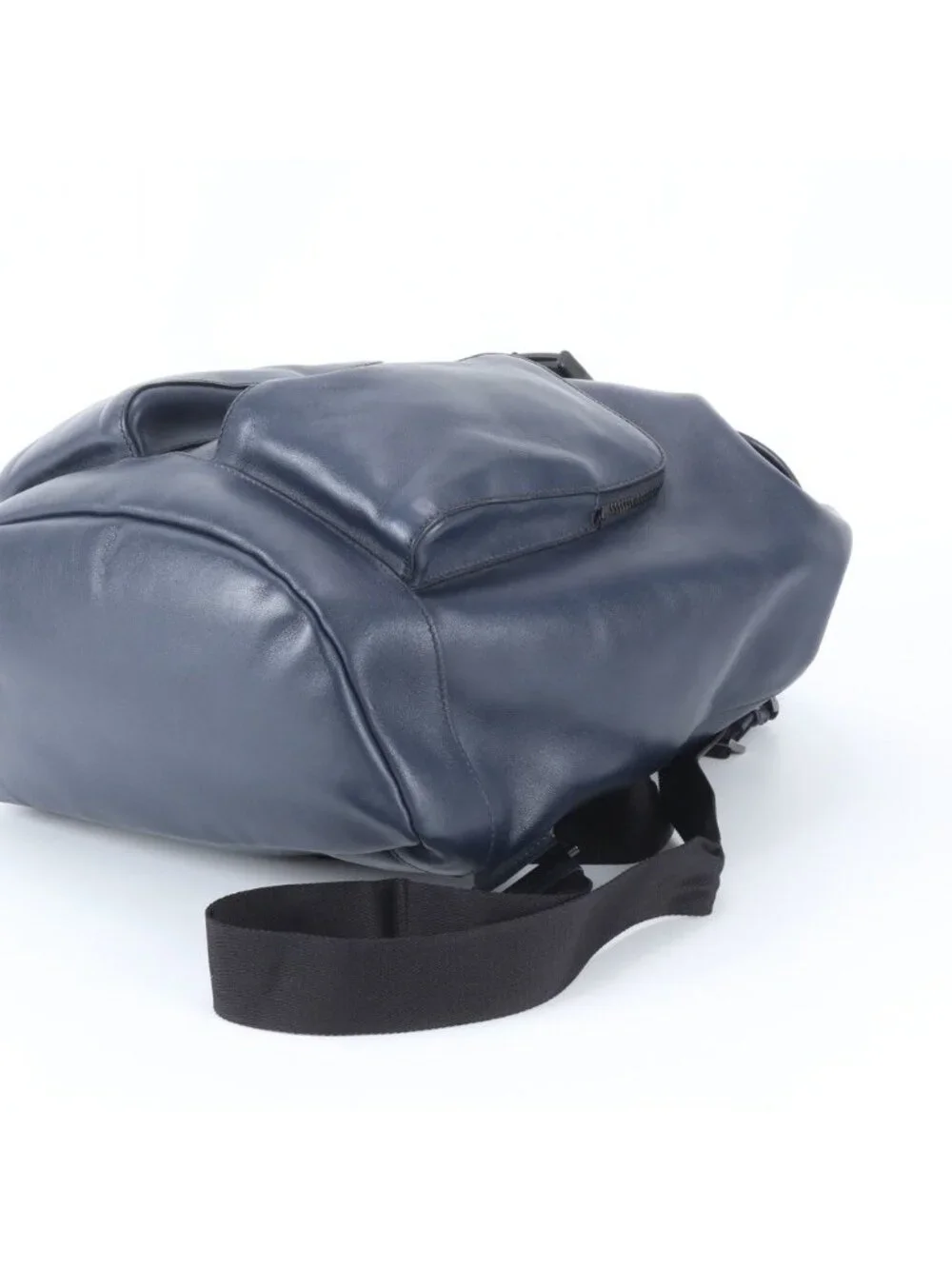 Prada Leather Backpack Shoulder Bag Navy